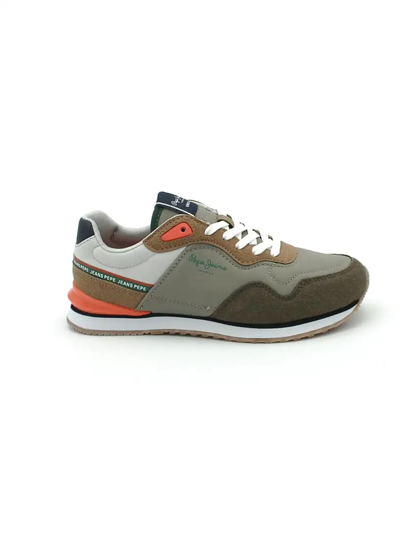 Deportivas PEPE JEANS PBS 40013 715 Verde Marrón Niño.