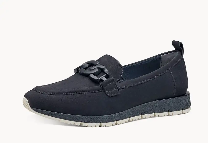 Mocasines deportivos azul marino con adorno