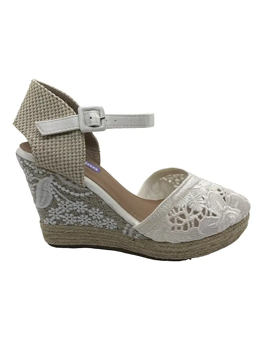 Esparteña Cuña Novia Mandarina Shoes Ayana