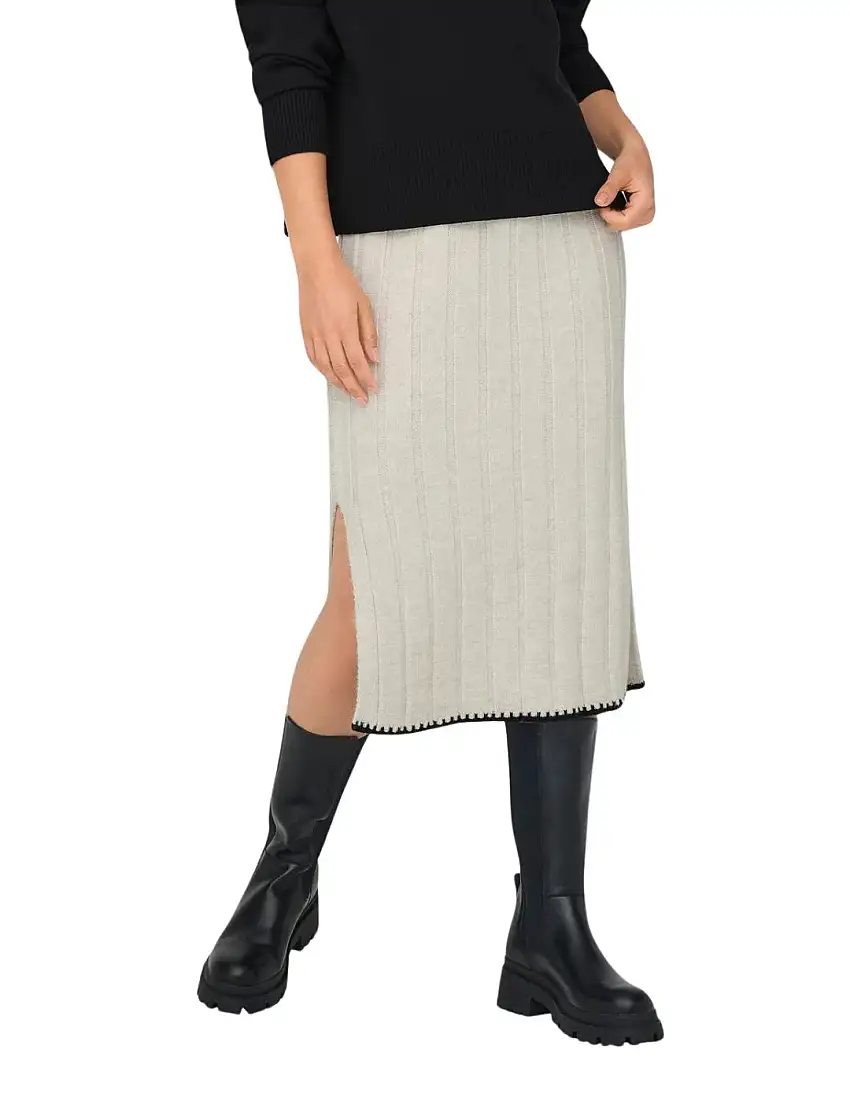 Falda De Punto Midi Only Onlchick Crudo