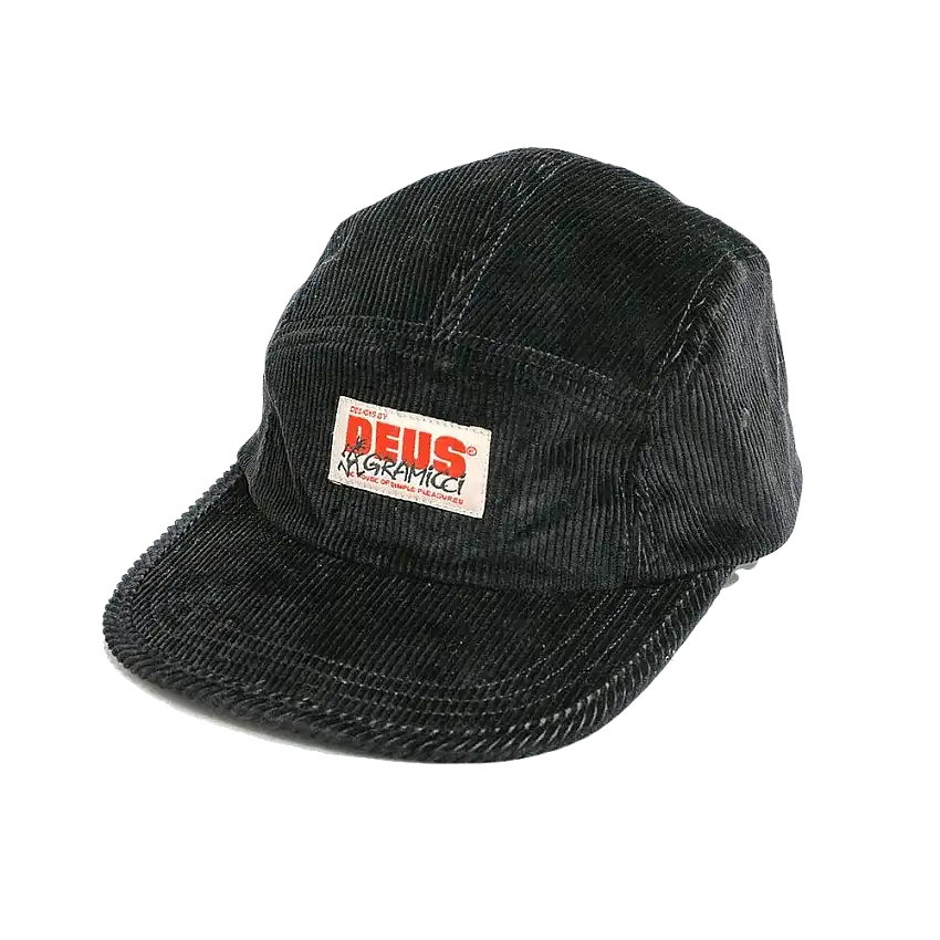 Gorra de pana Jet Black Deus x Gramicci