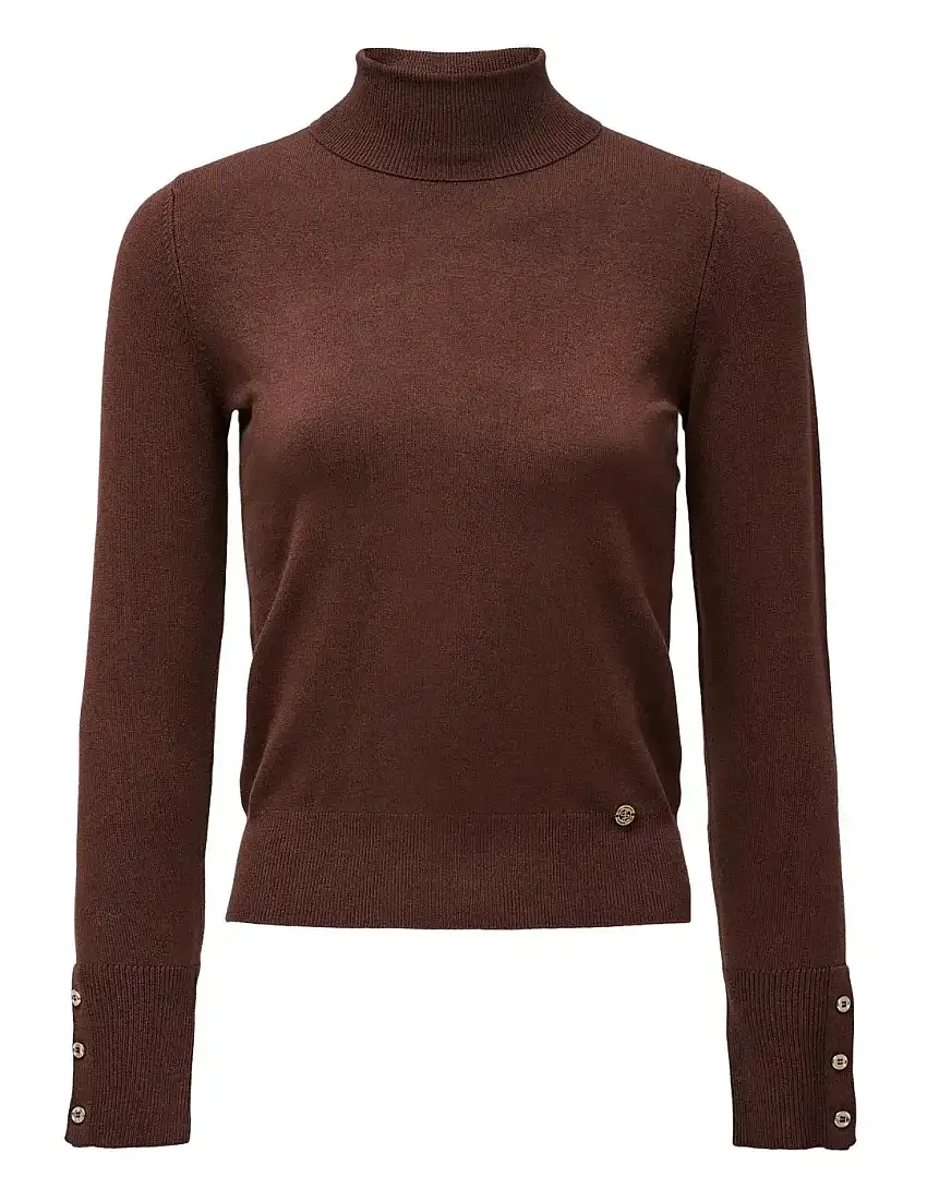 Jersey Básico Cuello Alto Salsa Jeans Marrón