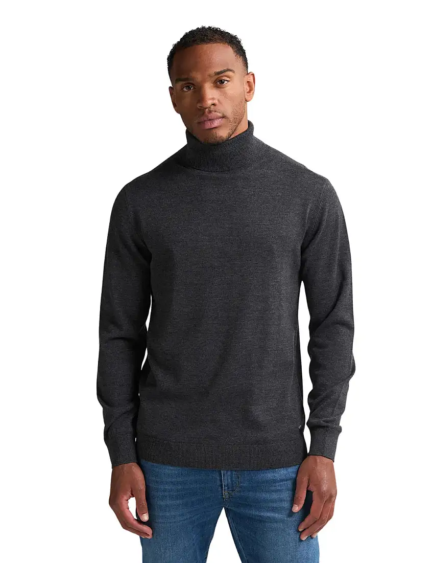Suéter Cuello Alto Petrol Industries Gris Oscuro