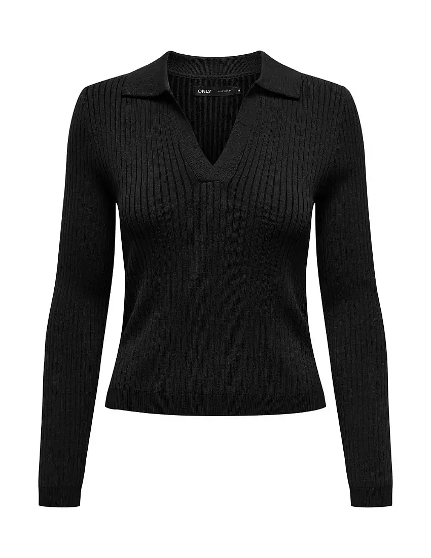 Top Polo Manga Larga Only Onlkaya Negro