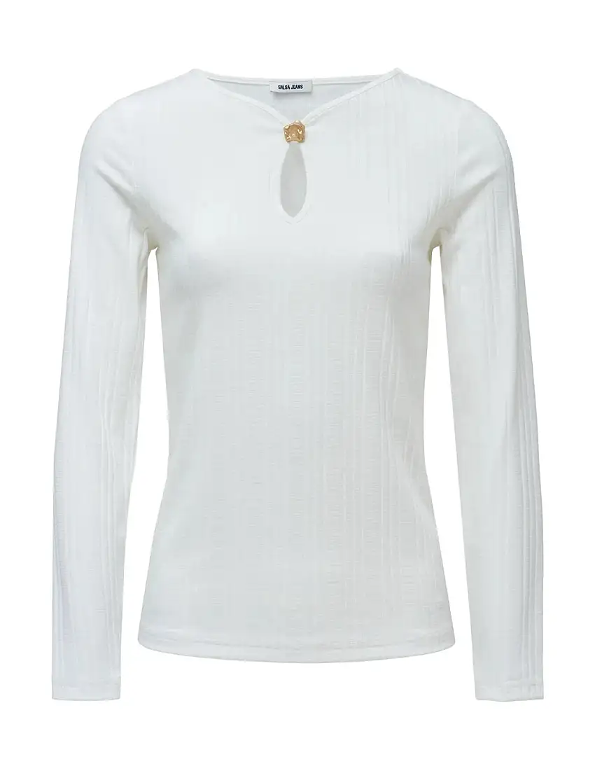 Jersey Acanalado Salsa Jeans Blanco