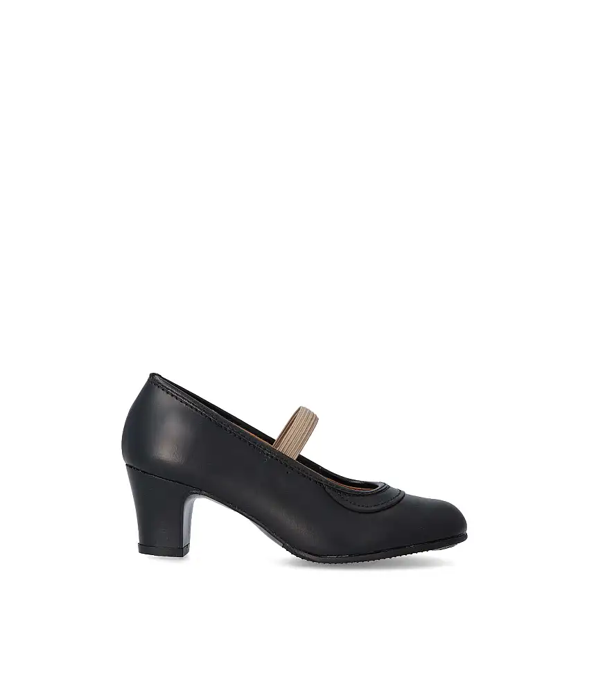 MALACA Zapato baile flamenca profesional MAL 10 NEGRO