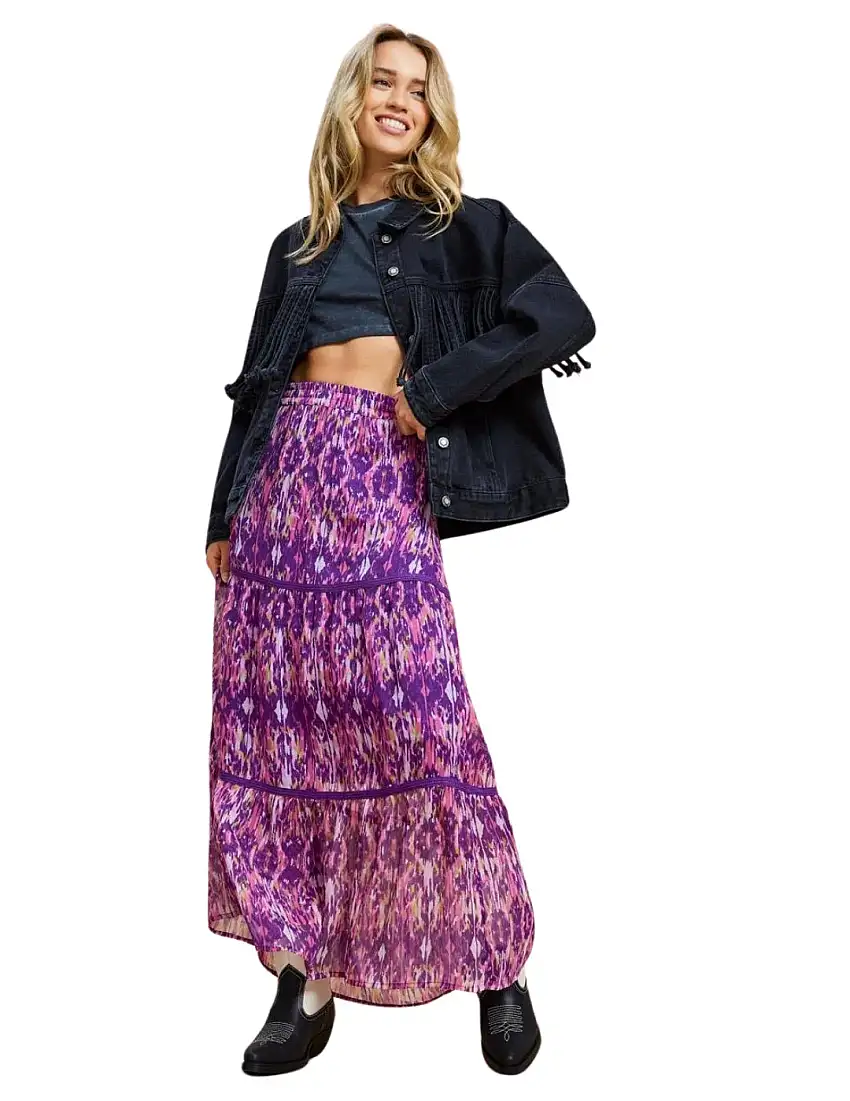 Maxi Falda Étnica Only Onlviva Violeta