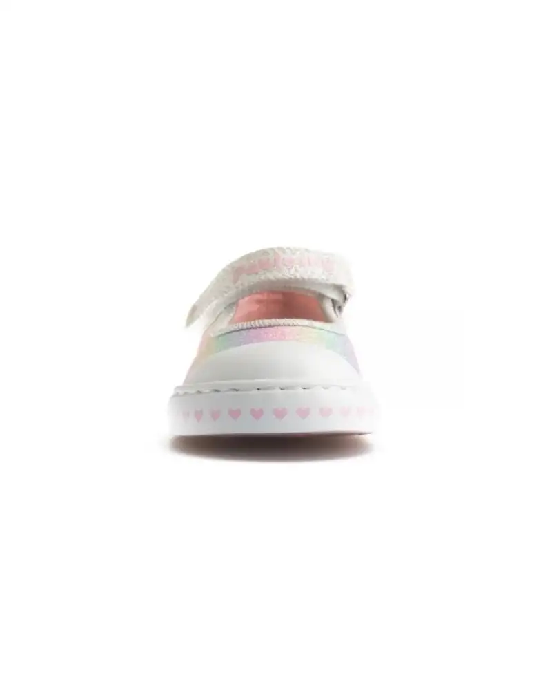 MERCEDES LONA LINO GLITTER BLANCO GOMA ROSA/LILA/BLANCO