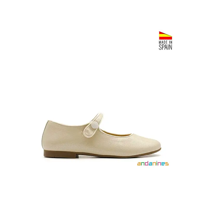 Mercedita botón charol beige