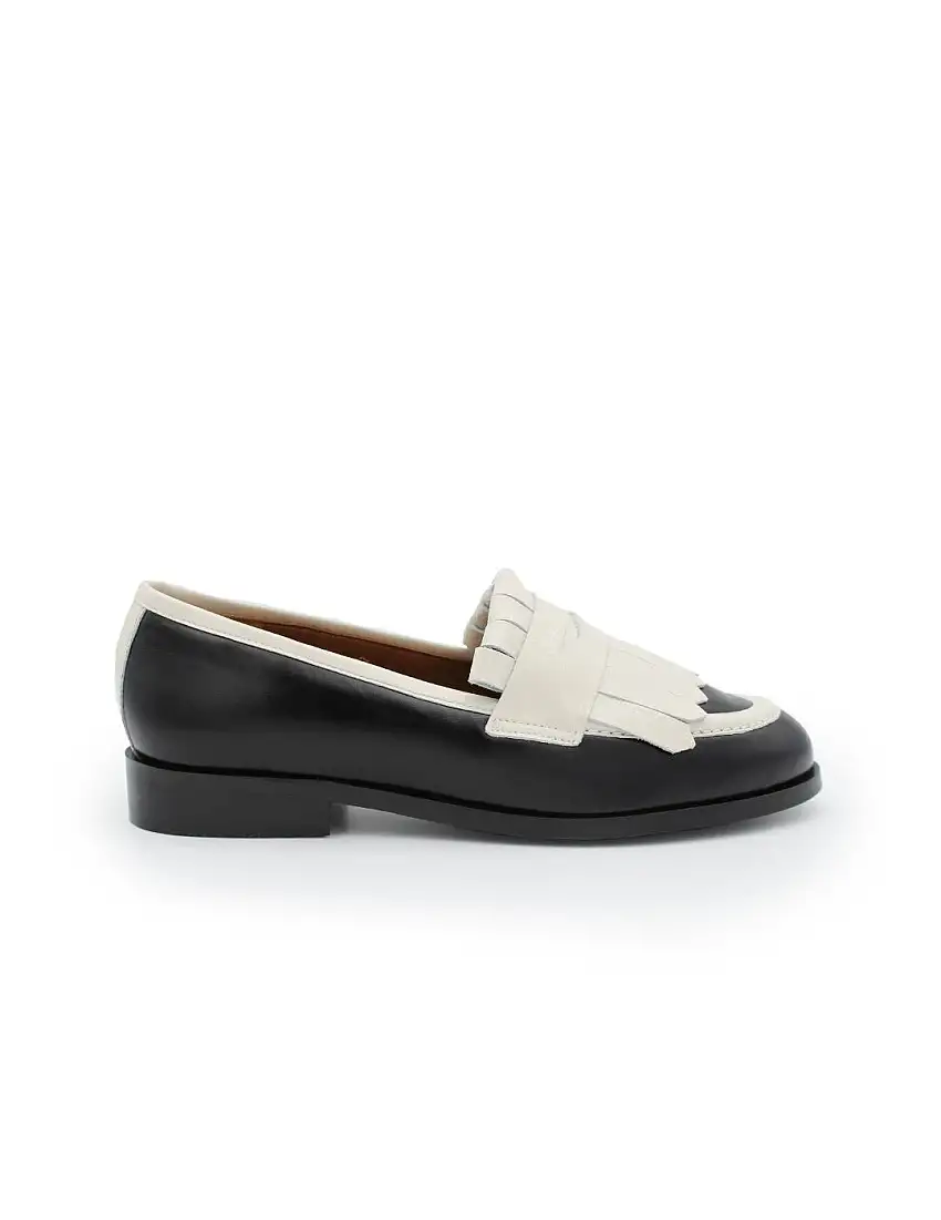 Mocasín bicolor Daniela Shoes 25504/001 Negro/Crudo Mujer