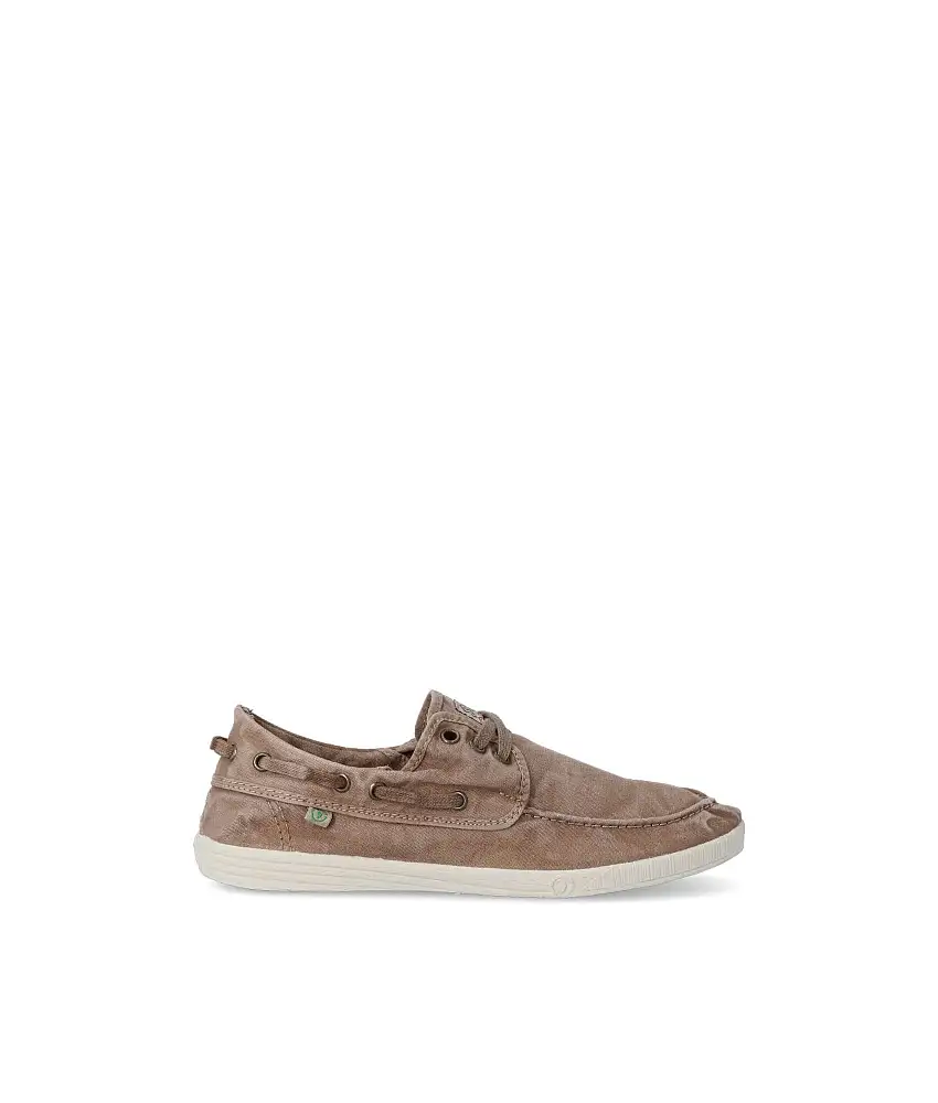 NATURAL WORLD Zapato náutico lona hombre WOR 303E BEIG