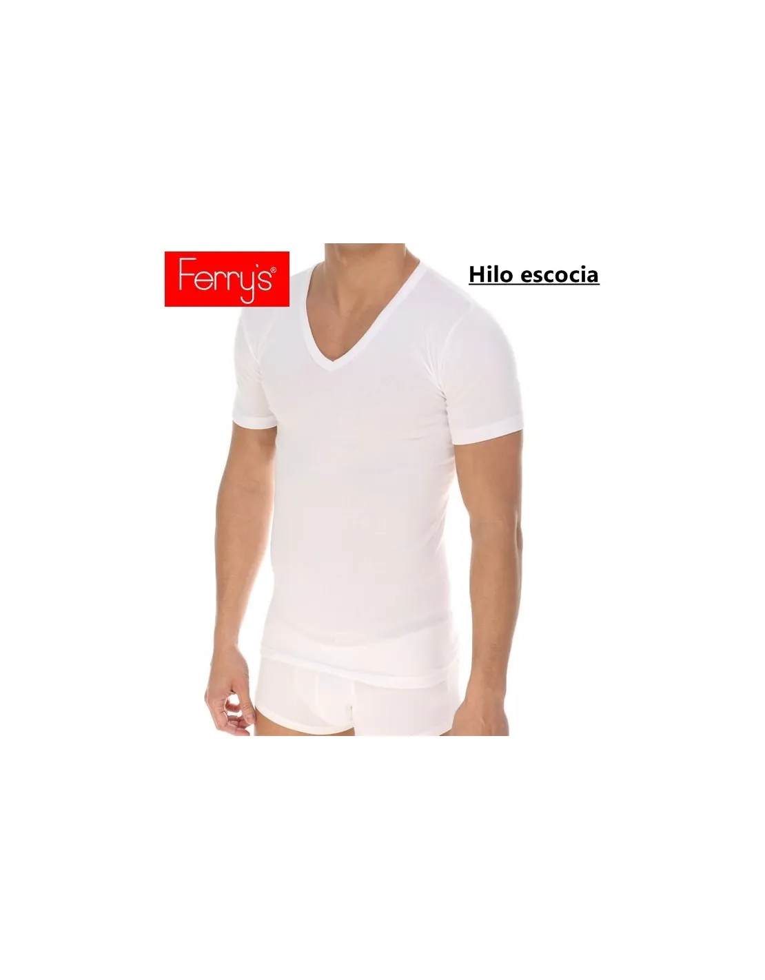 PACK 3 Camisetas Manga Corta Ferrys cuello Pico Hilo escocia PREMIUN 100%