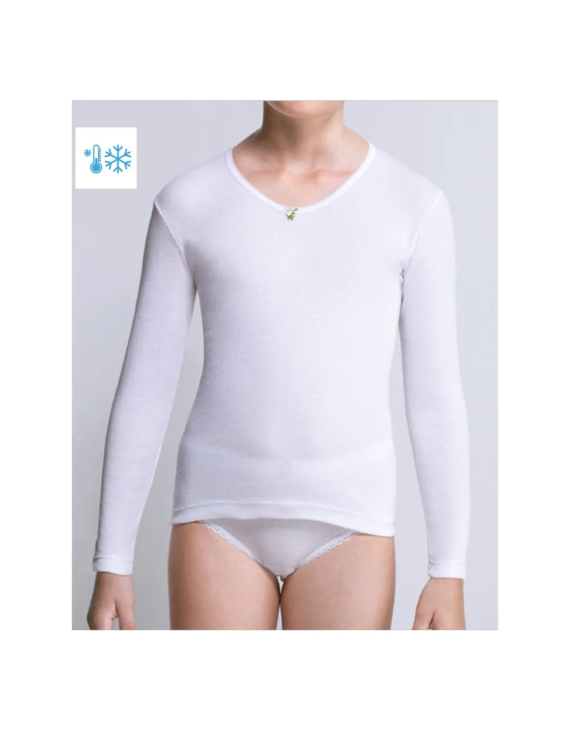 PACK AHORRO X 3 Camisetas Termica Manga Larga niña 100% algodon