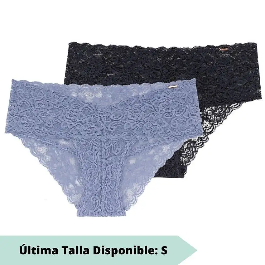 packx2 braguita corte midi de encaje, lana de dorina.
