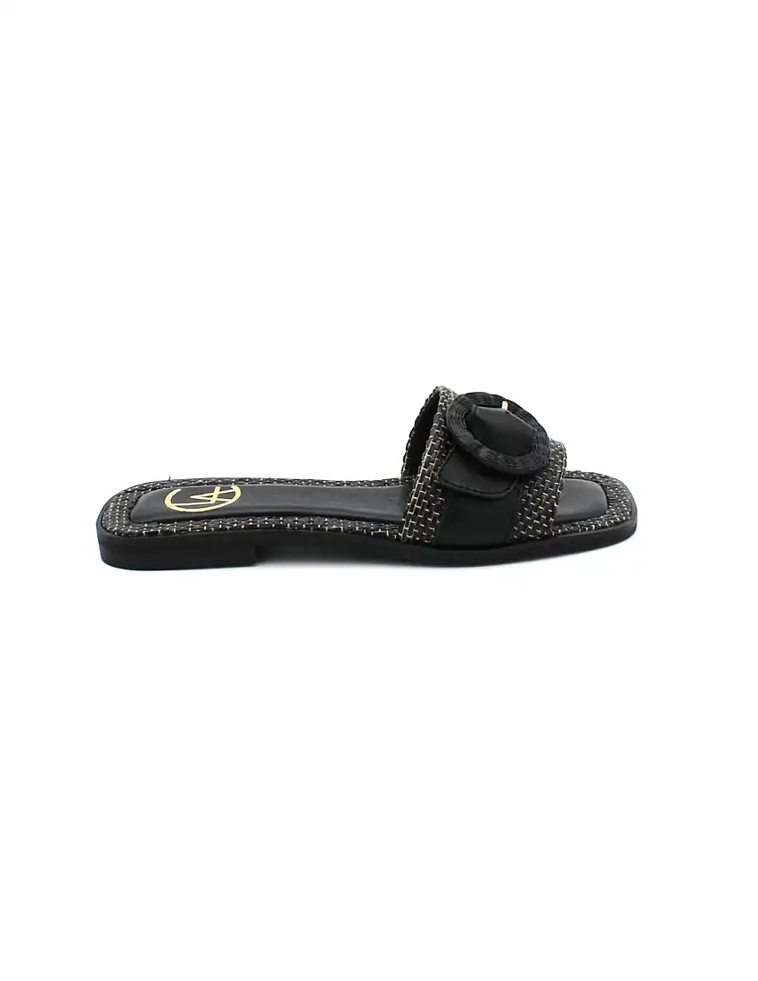 Palas CLAUDIA 1C-SAGRES Rafia Negro Mujer