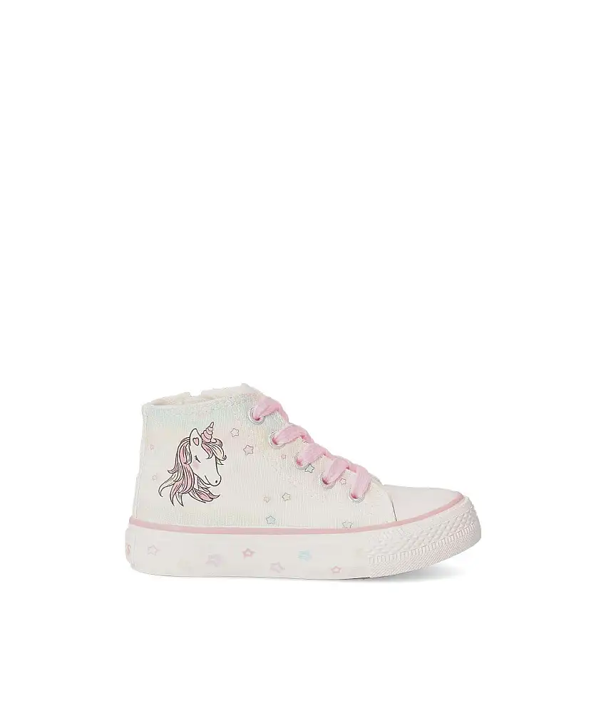 PEKES Bota casual lona unicornio niña