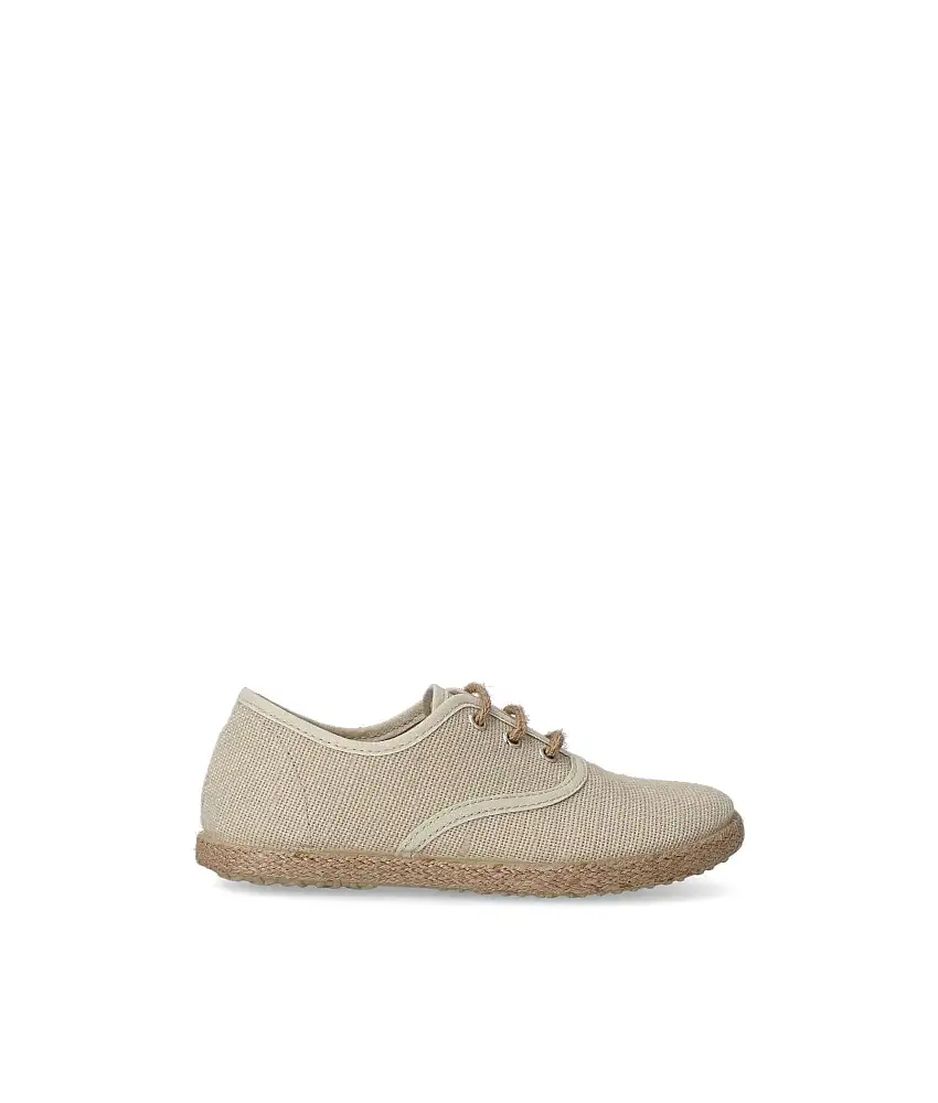 PEKES Zapatilla alpargata lino niño BAT 47631 TAUPE