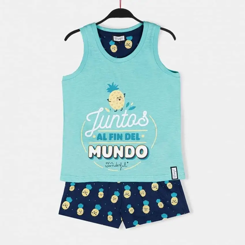 pijama niña verano, "juntos al fin del mundo", mr. wonderful.