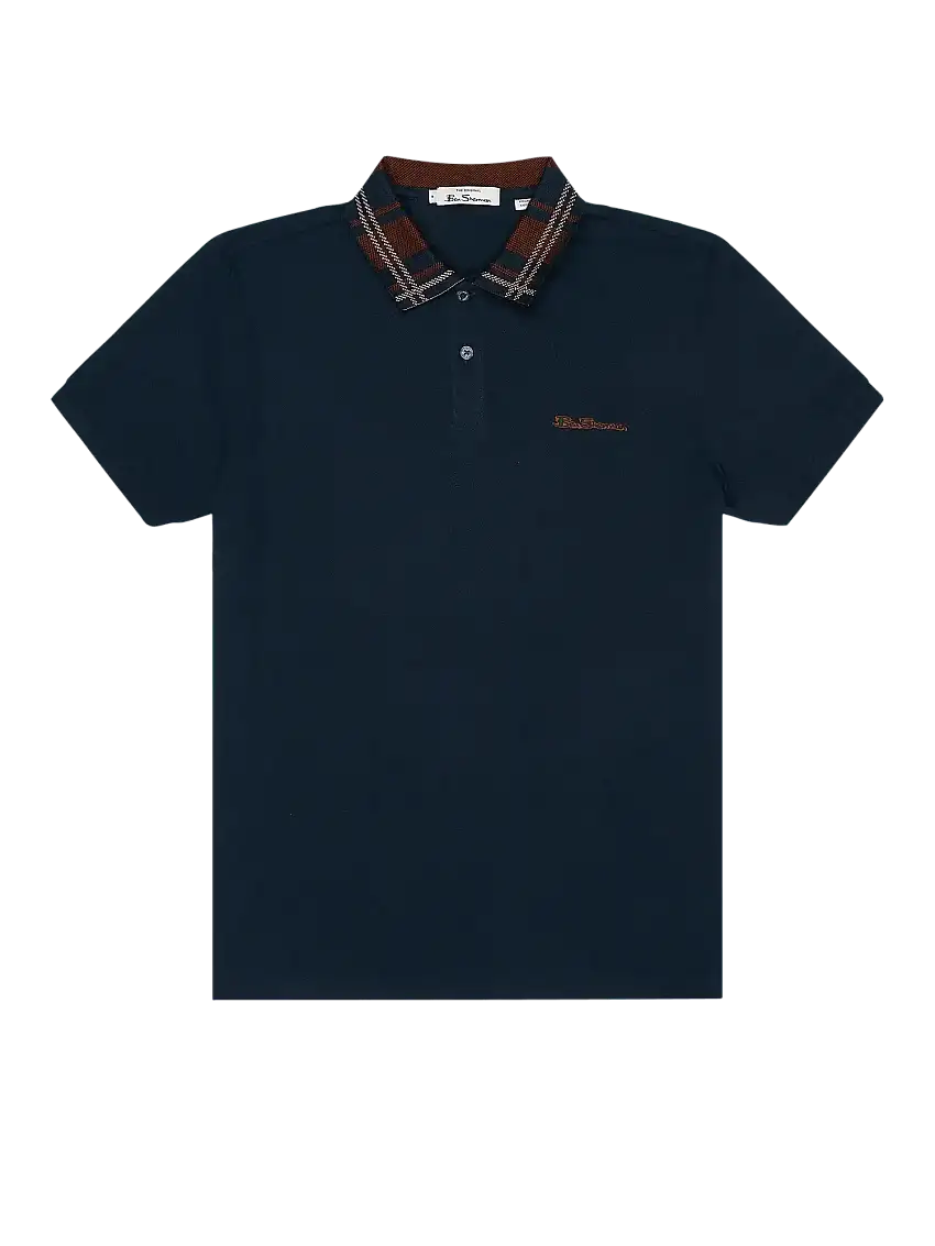 Polo Dark Navy Collar Interest