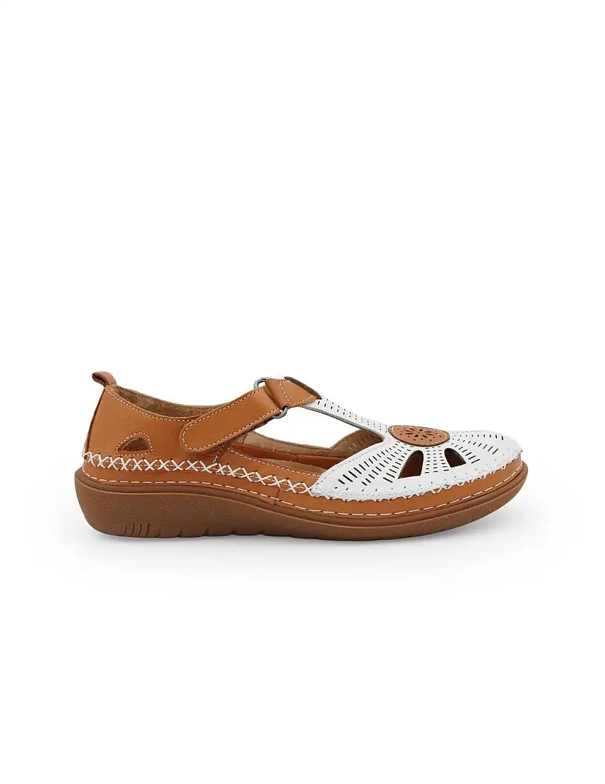 Sandalia Cerrada Mujer 48 Hours 613502/30 Piel Blanco/Cuero