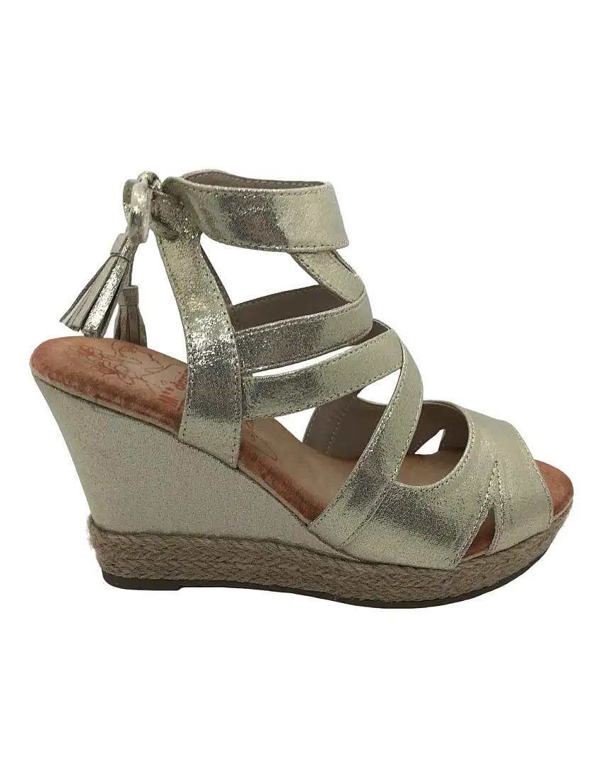 Sandalia Cuña Alta Mujer Mandarina Shoes 920-220
