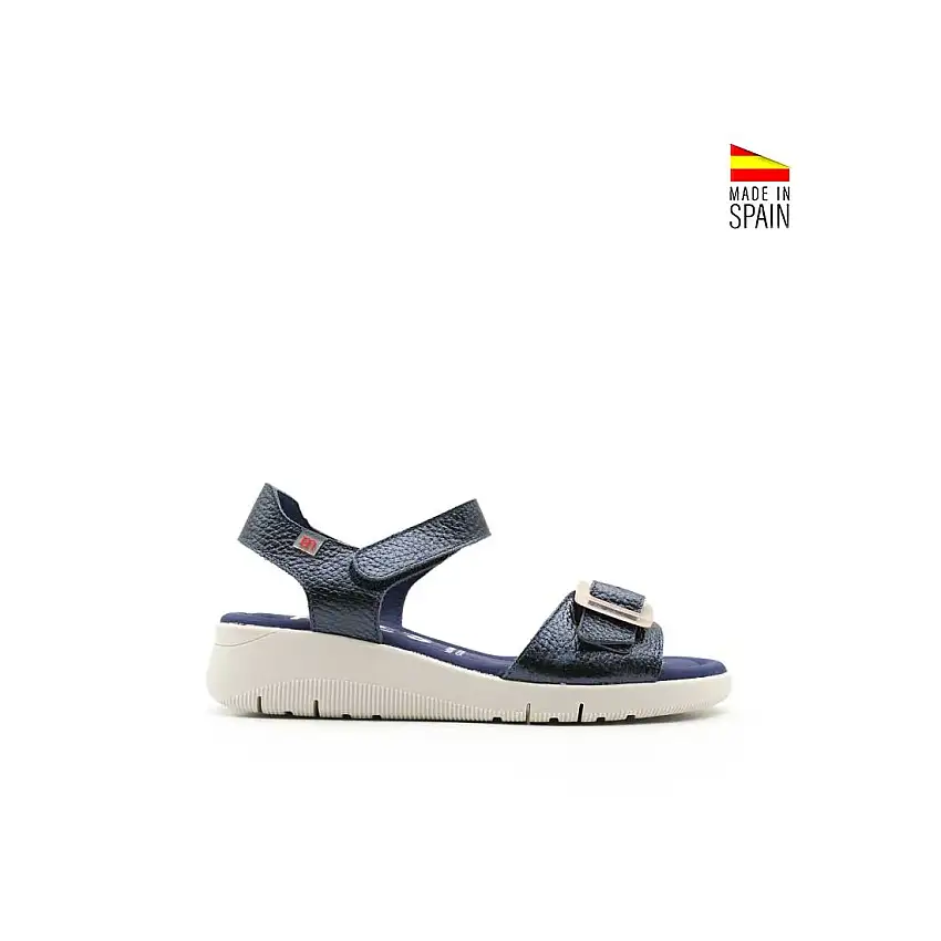 Sandalia deportiva piel marino con hebilla
