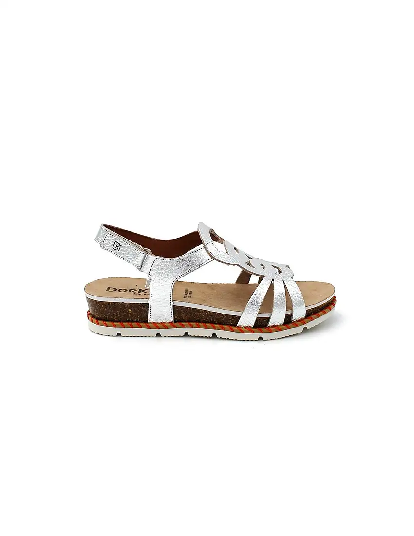 Sandalia DORKING D9322-VE Plata Mujer.