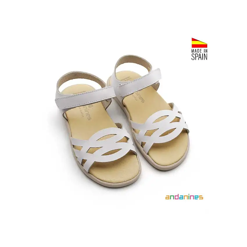 Sandalia piel blanca Andanines