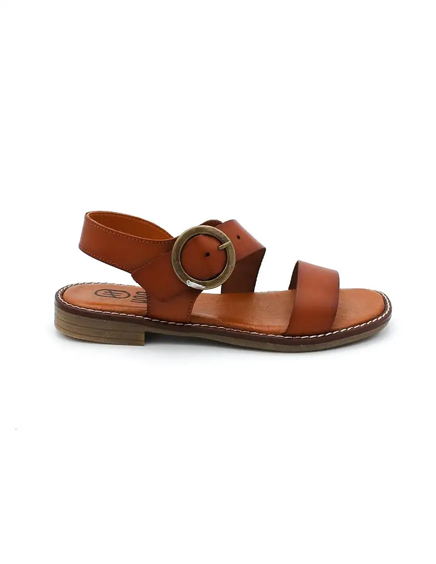 Sandalia Plana HEE 25301 Cuero Mujer.