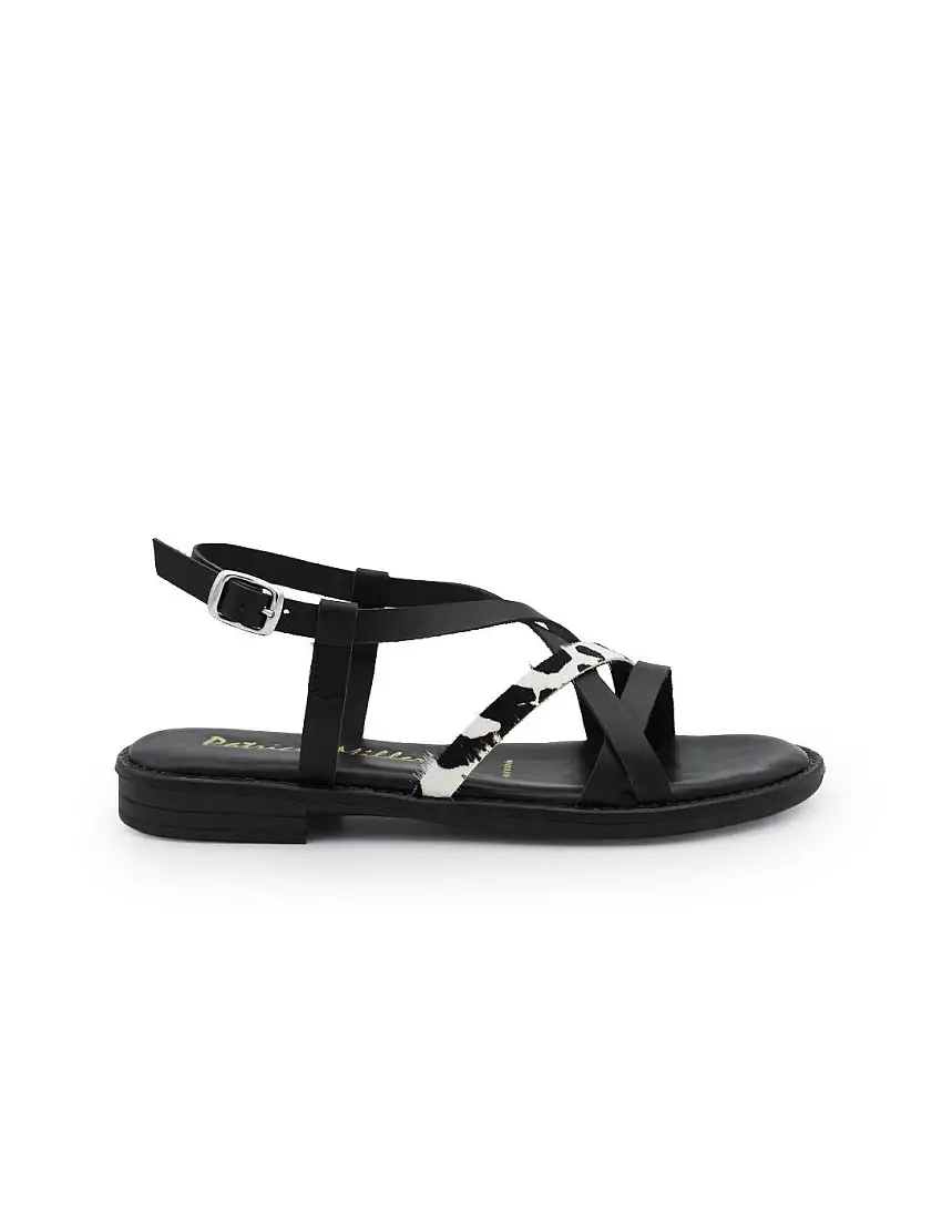 Sandalia Patricia Miller 6785 Napa Negro Vaca Mujer