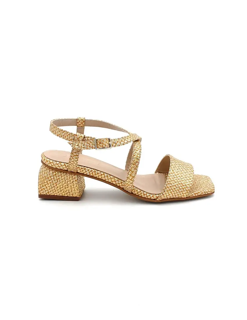 Sandalia Tacón DANSI 7458 Oro Mujer.