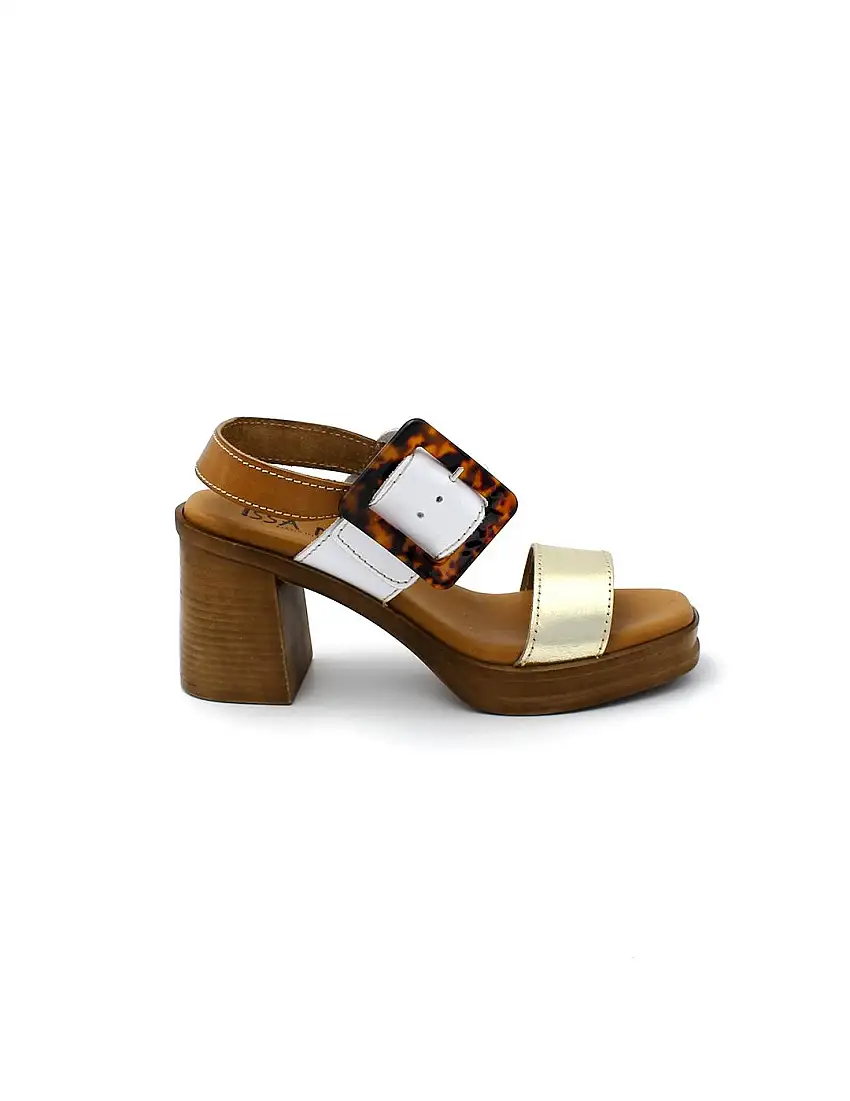 Sandalia Tacón ISSA MIEL 3657 Multi Oro Mujer.