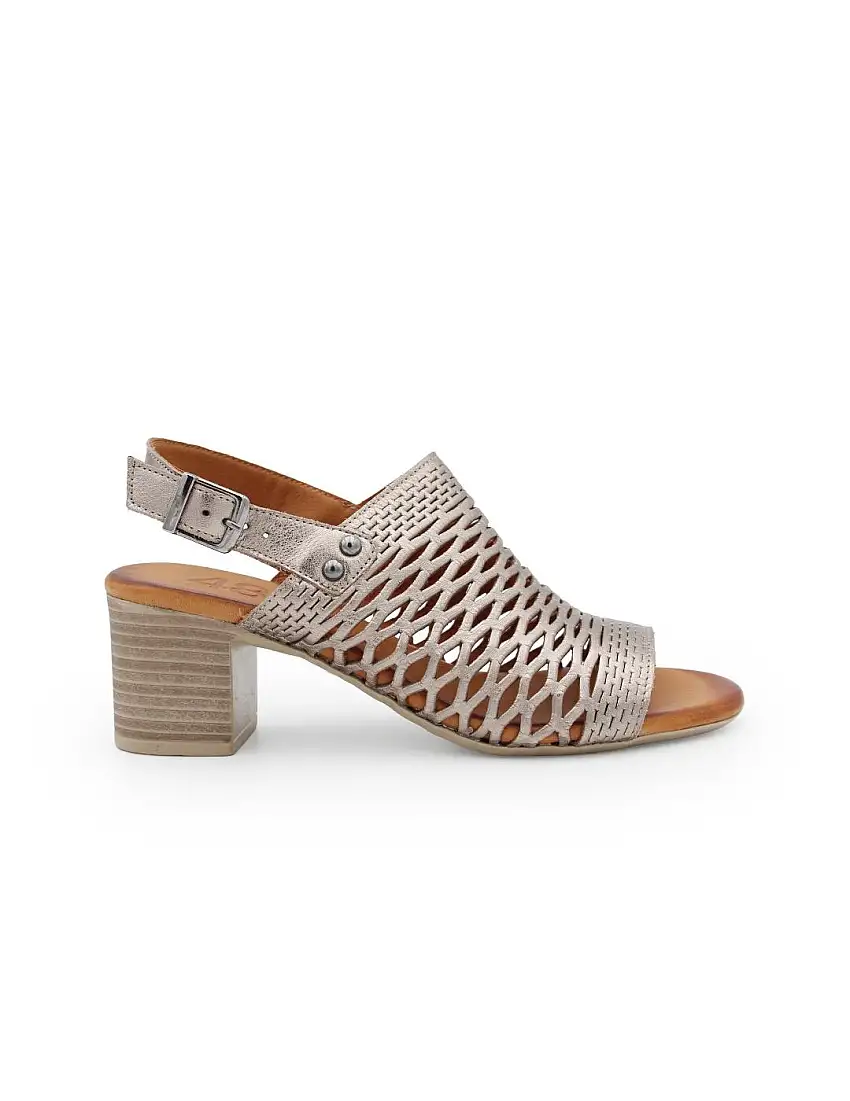 Sandalia Tacón Mujer 48 Hours 615102/54 Piel Metal Cobalto