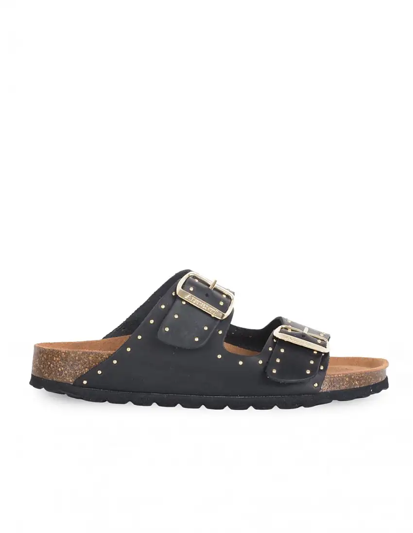 Sandalias Bio Hebillas Tachuelas Negras AUTENTI