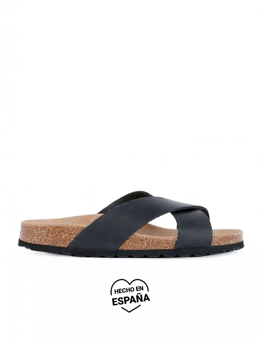 AUTENTI Sandalias Bio Tiras Cruzadas Negro