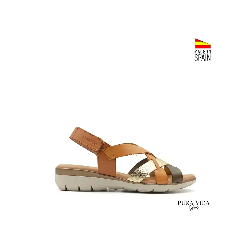 Sandalias cuña baja camel Pura Vida