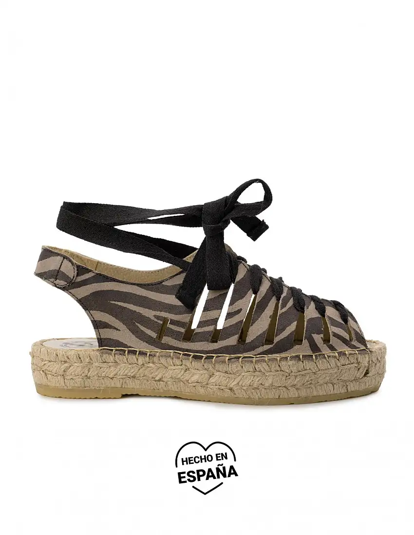 Sandalias Esparto Cangrejeras Cebra PERA LIMONERA