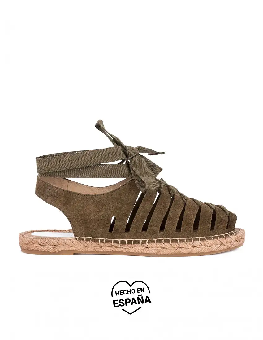 Sandalias Esparto Cordones PERA LIMONERA Kaki