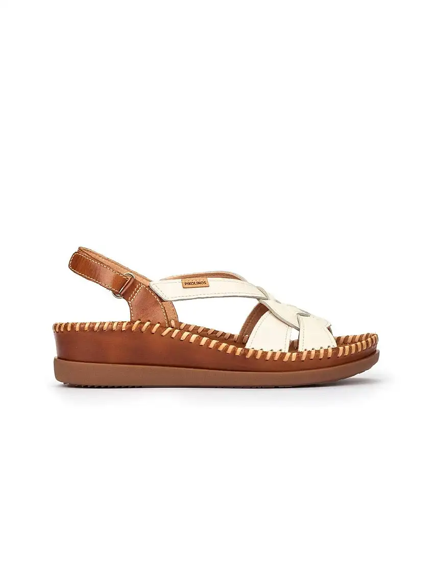 Sandalias Piel Pikolinos Cadaqués W8K-1839C2 Mujer Nata