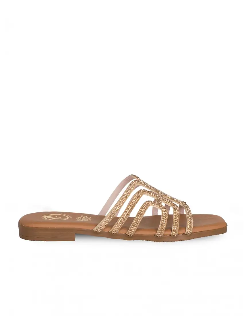 Sandalias Planas Brillos Bronce PERA LIMONERA