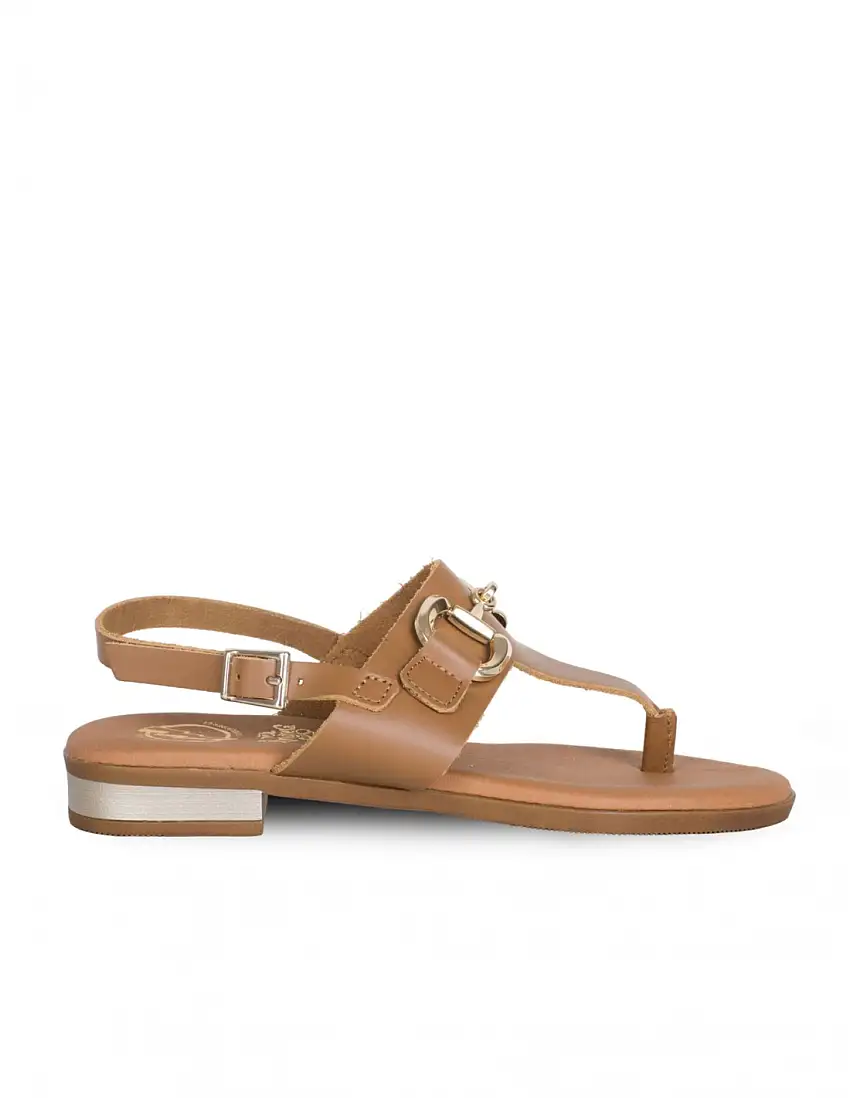 Sandalias Planas Dedo Cuero PERA LIMONERA