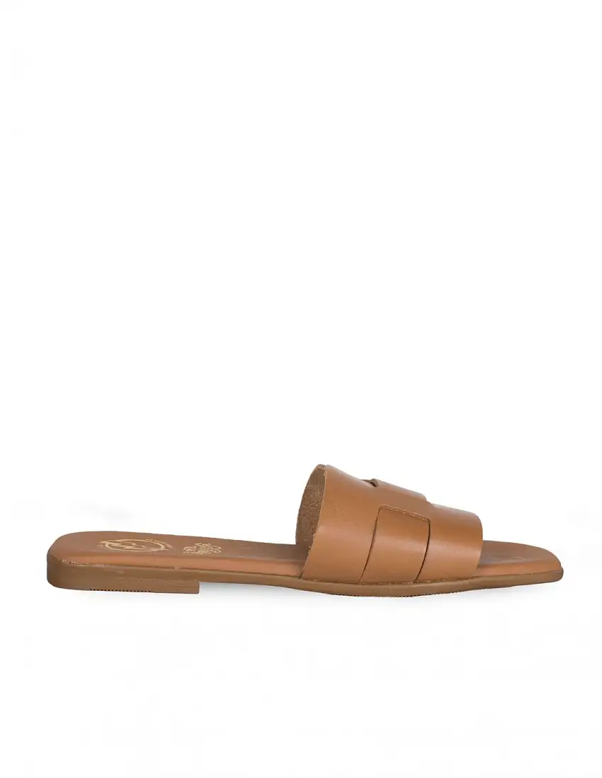 Sandalias Planas Trenzadas Cuero PERA LIMONERA