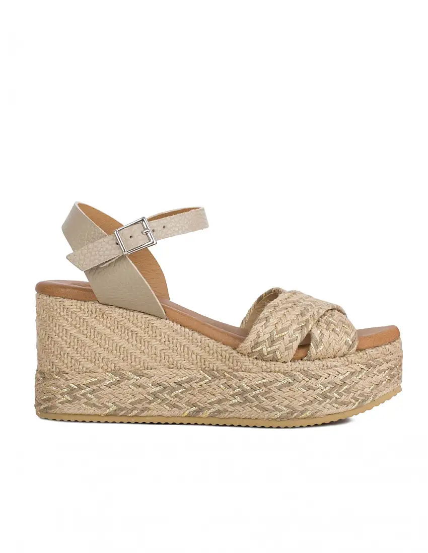 Sandalias Plataforma Cuña Esparto PERA LIMONERA