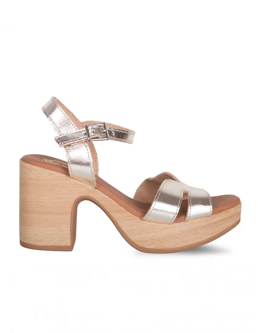 Sandalias Tacón Madera Cava PERA LIMONERA