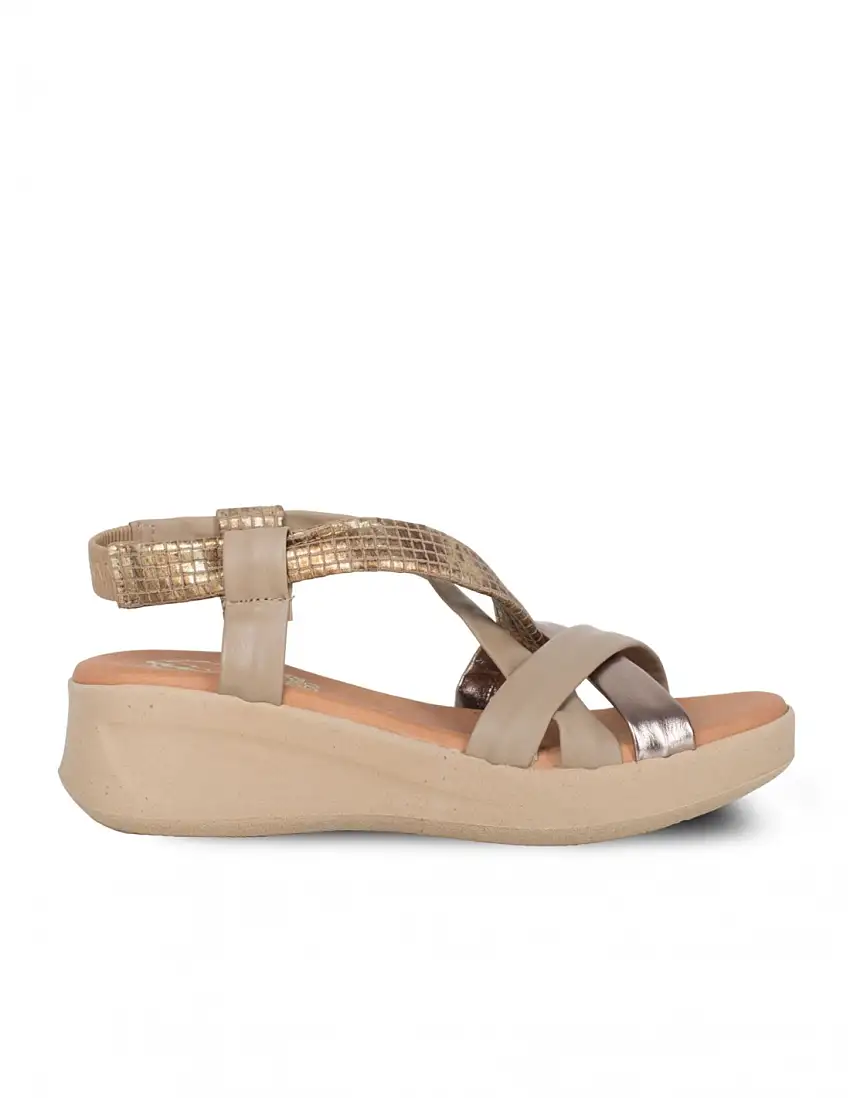 Sandalias Tiras Cruzadas Taupe PERA LIMONERA