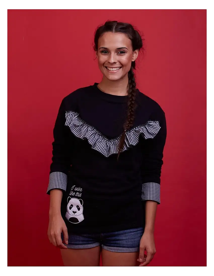 Sudadera Volantes Panda PERA LIMONERA
