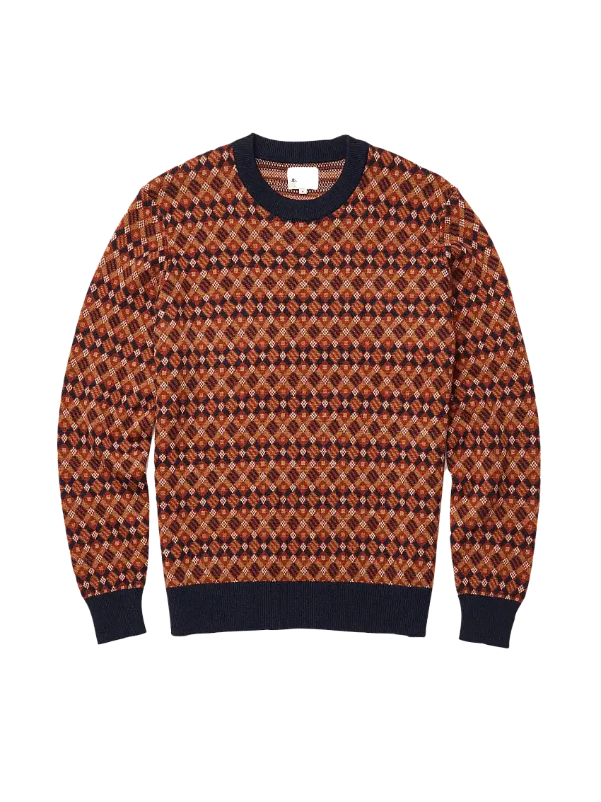 Suéter De Cuello Redondo Estructura Fairisle - Marine