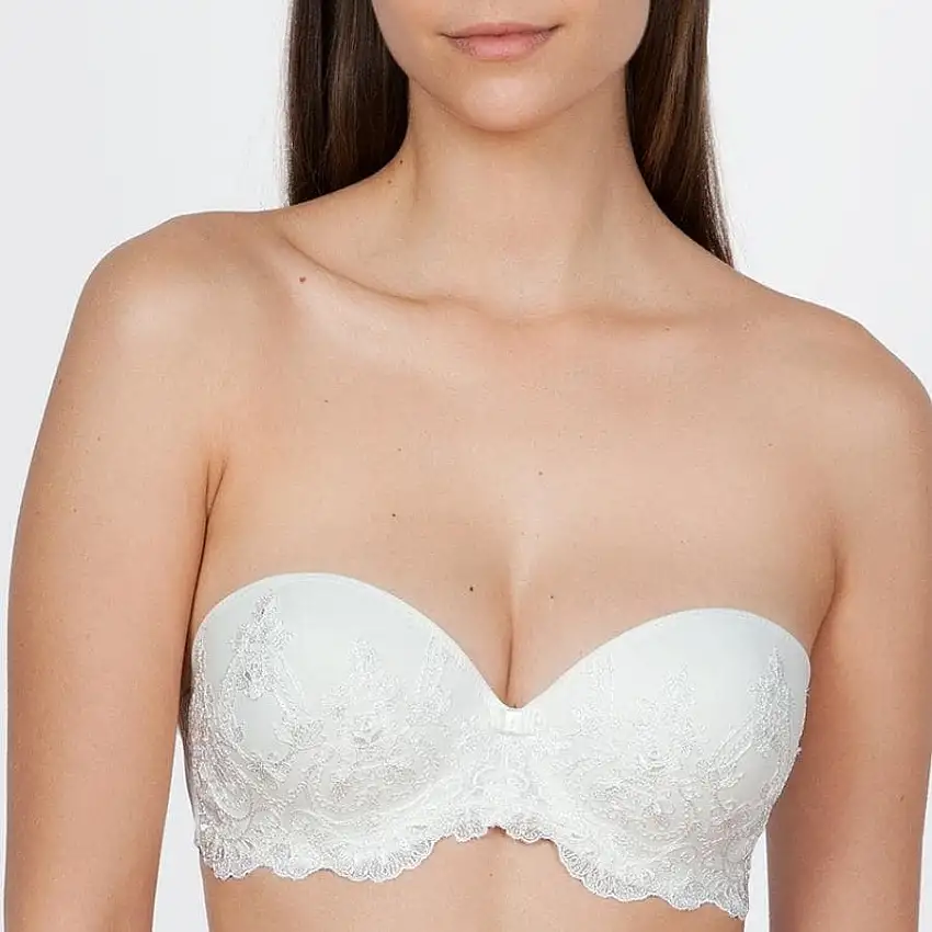 sujetador novia push up sin tirantes, heritage, ivette bridal. hasta copa d.