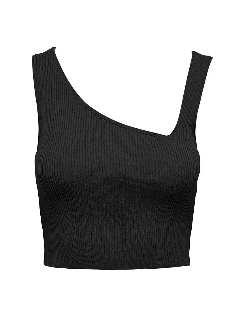 Crop Top Asimétrico Only Onltatianna Negro