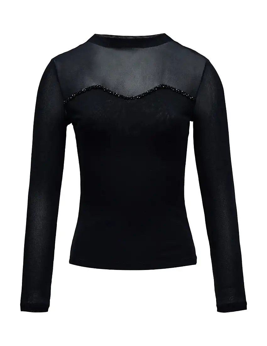 Top Transparencias Salsa Jeans Negro